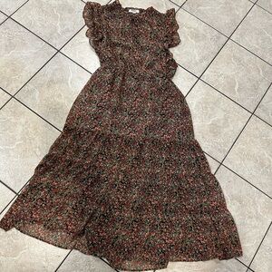 BB Dakota Floral Ruffle Sleeve Dress Size XL